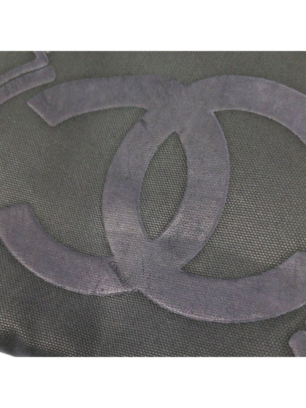 Chanel Camellia Locky Canvas Tote CC Logo Black Vintage a - Picture 9 of 10